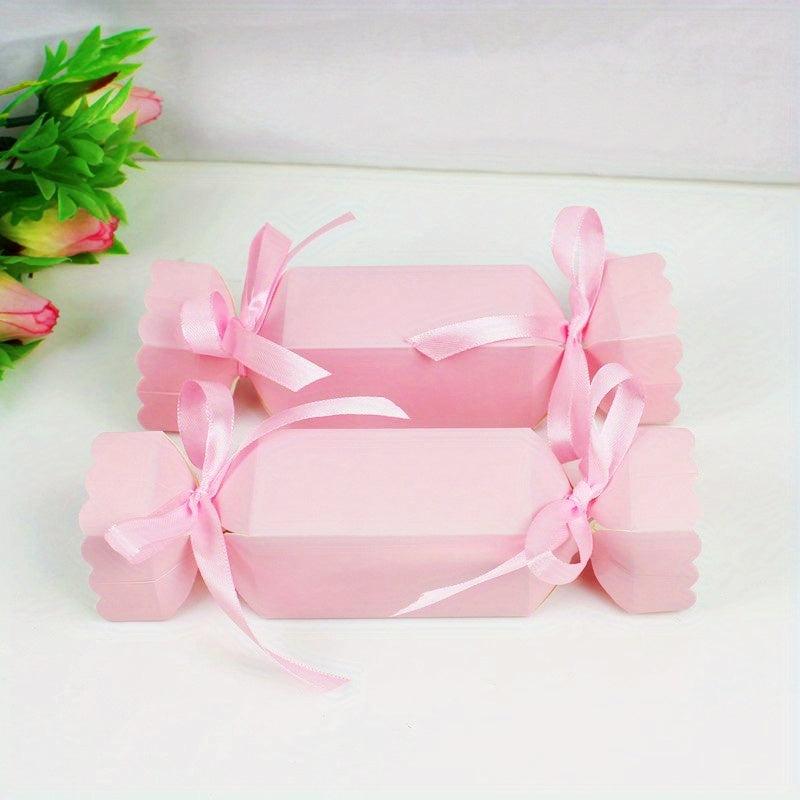 50pcs Christmas Candy Box Gift with Ribbon - DIY Sweets Cookies Decoration
