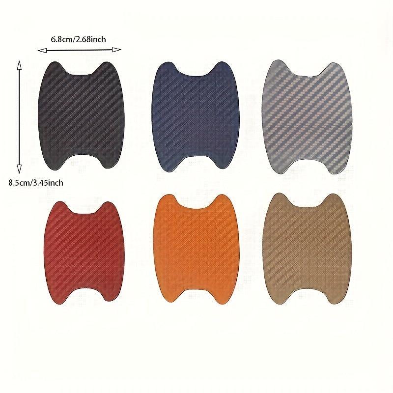 4pcs Car Door Handle Protectors Carbon Fiber Texture Scratch Waterproof Stickers