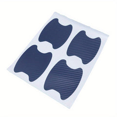 4pcs Car Door Handle Protectors Carbon Fiber Texture Scratch Waterproof Stickers