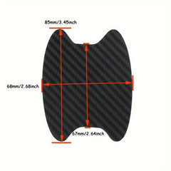 4pcs Car Door Handle Protectors Carbon Fiber Texture Scratch Waterproof Stickers