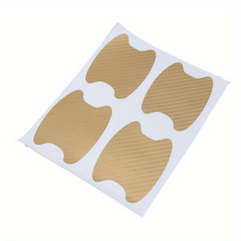 4pcs Car Door Handle Protectors Carbon Fiber Texture Scratch Waterproof Stickers