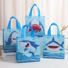 4pcs Shark Pattern Gift Bags Non Woven Tote Bags