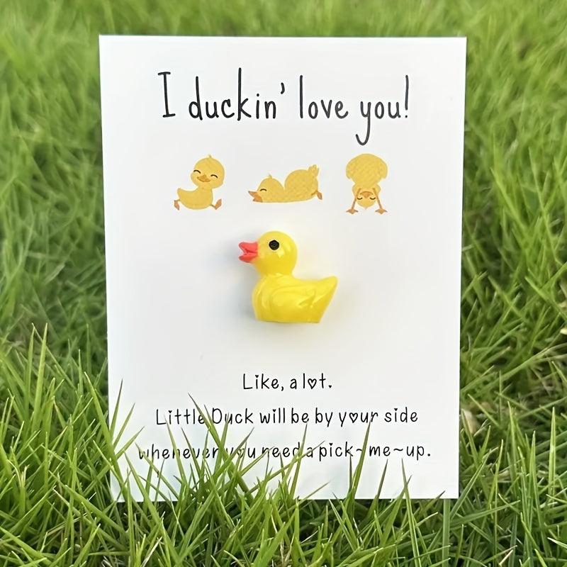 Ducking Love You Pocket Duck Cheer Up Card & Mini Resin Duck Set