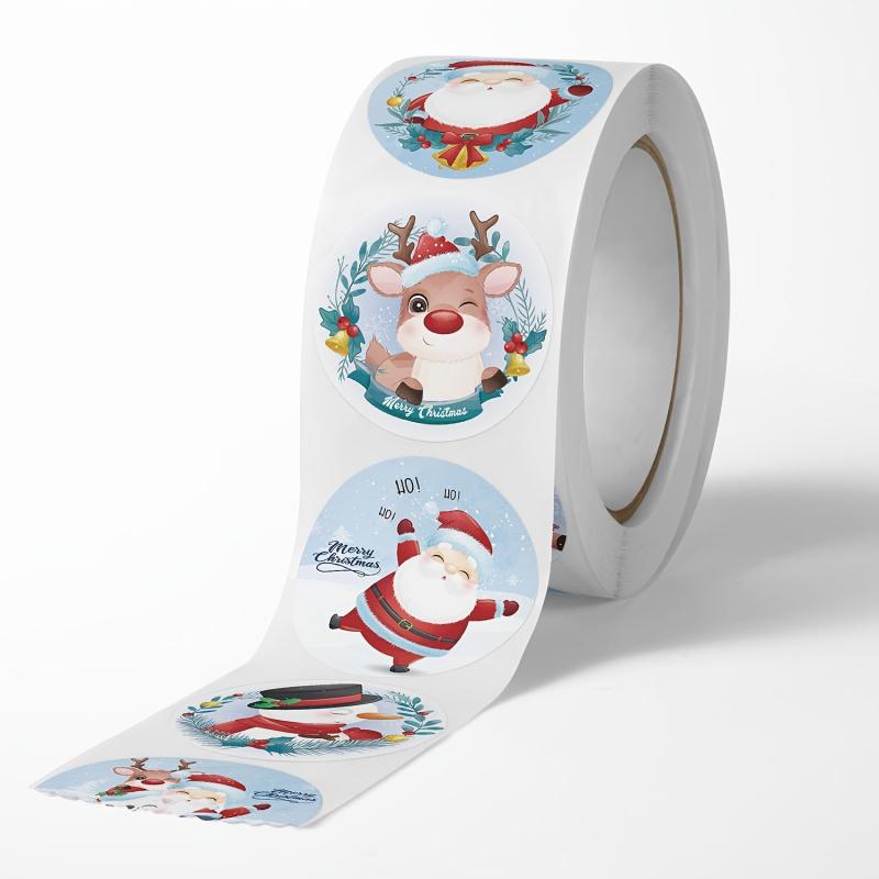 Merry Christmas Santa Stickers - 500pcs