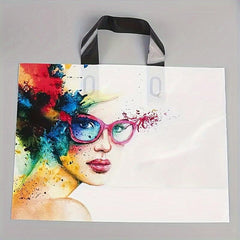 5pcs Makeup Women Pattern Plastic Tote Bags Mother's Gift Bags