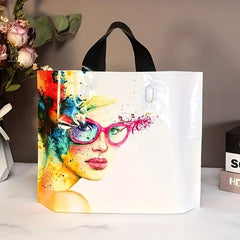5pcs Makeup Women Pattern Plastic Tote Bags Mother's Gift Bags