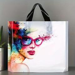 5pcs Makeup Women Pattern Plastic Tote Bags Mother's Gift Bags