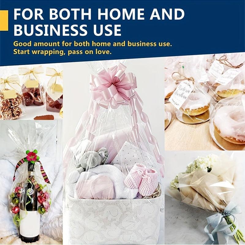 Transparent Cellophane Wrapping Paper for Christmas Wedding Festivals - 1 Roll