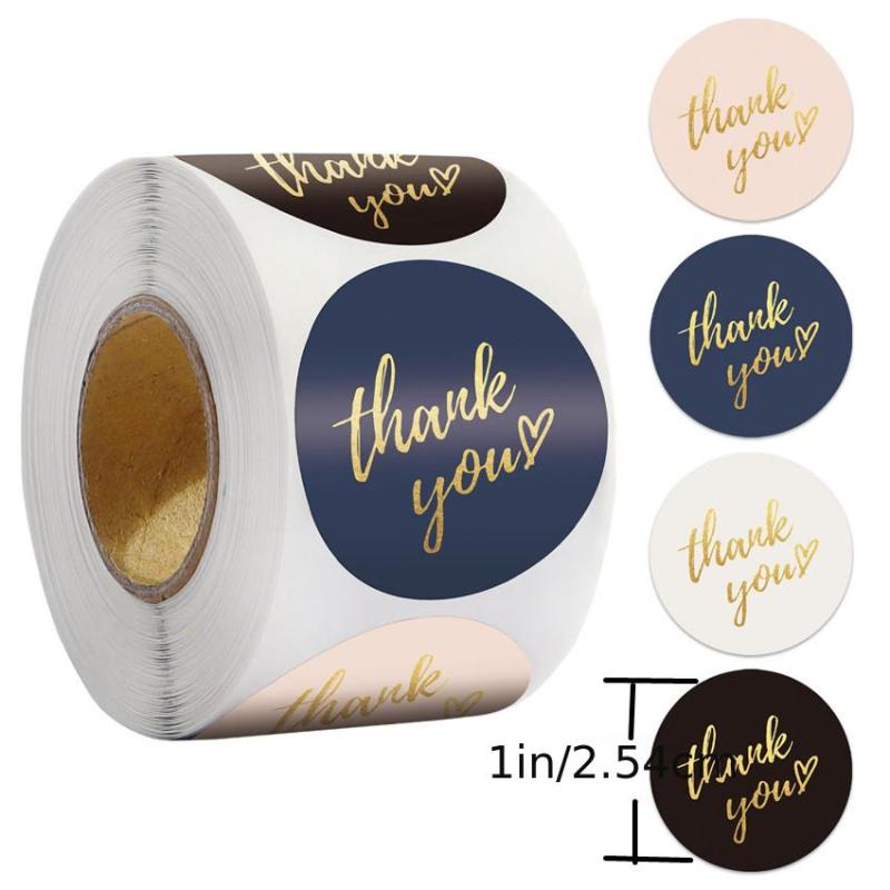 500pcs Gold Hot Stamping Self-adhesive Sticker Label