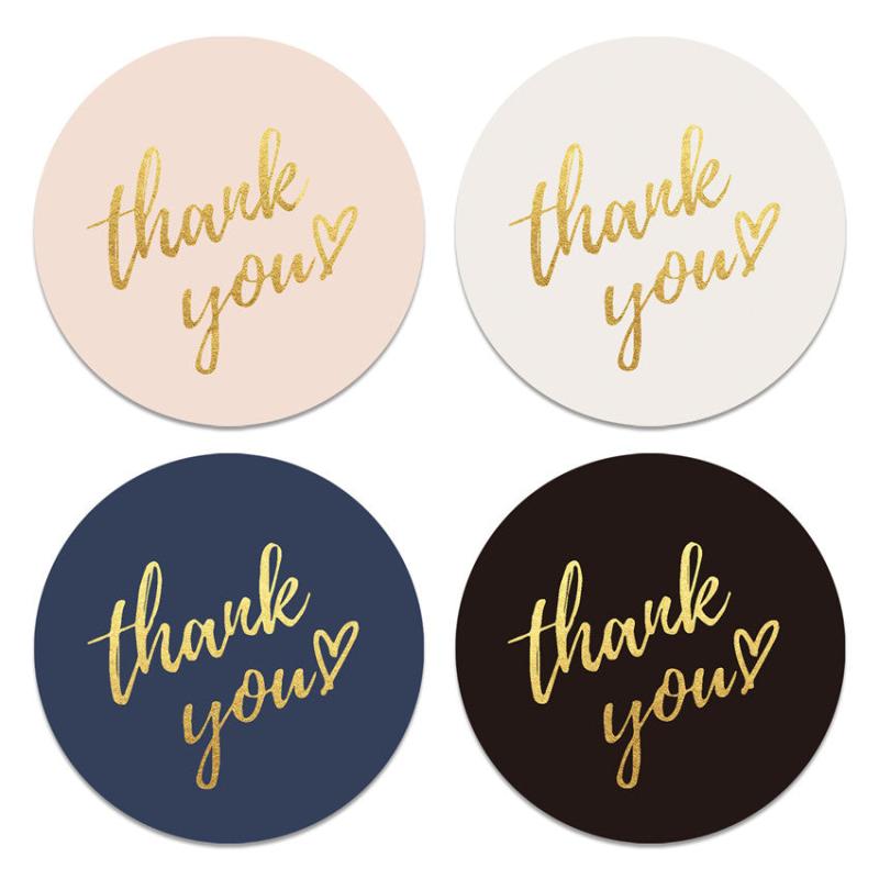 500pcs Gold Hot Stamping Self-adhesive Sticker Label