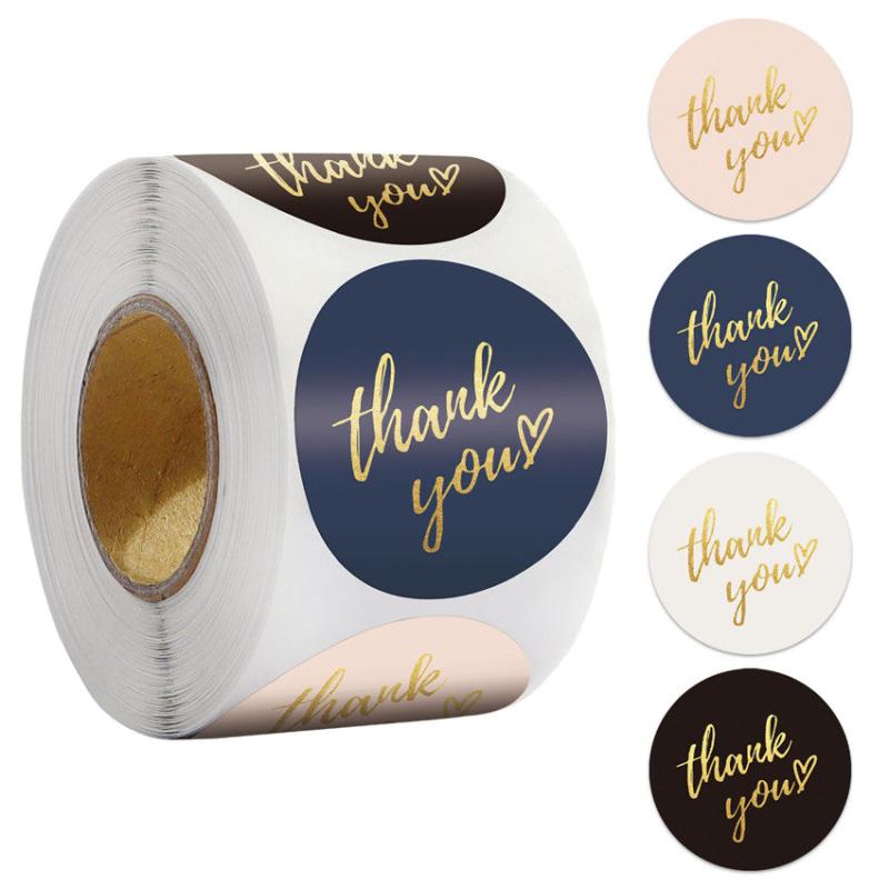 500pcs Gold Hot Stamping Self-adhesive Sticker Label