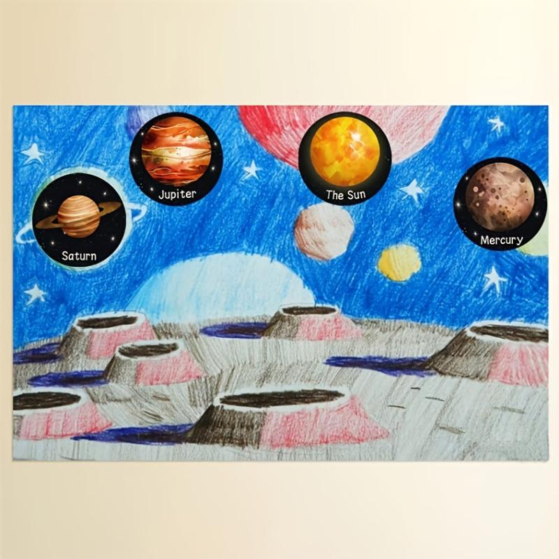 500pcs Space Planets Cartoon Stickers