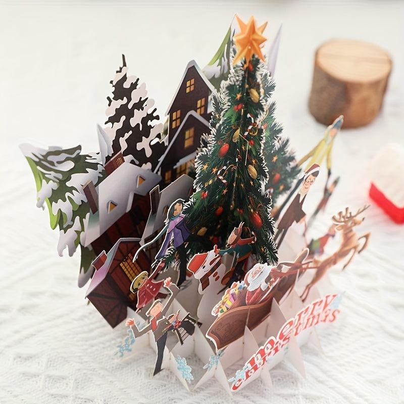 3D Christmas Greeting Card Festive Ornament Blessing Message Card