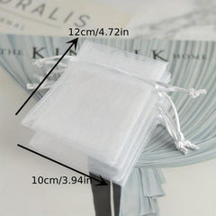 50pcs Organza Gift Bags Transparent Mesh Bags for Jewelry Cosmetics Candy