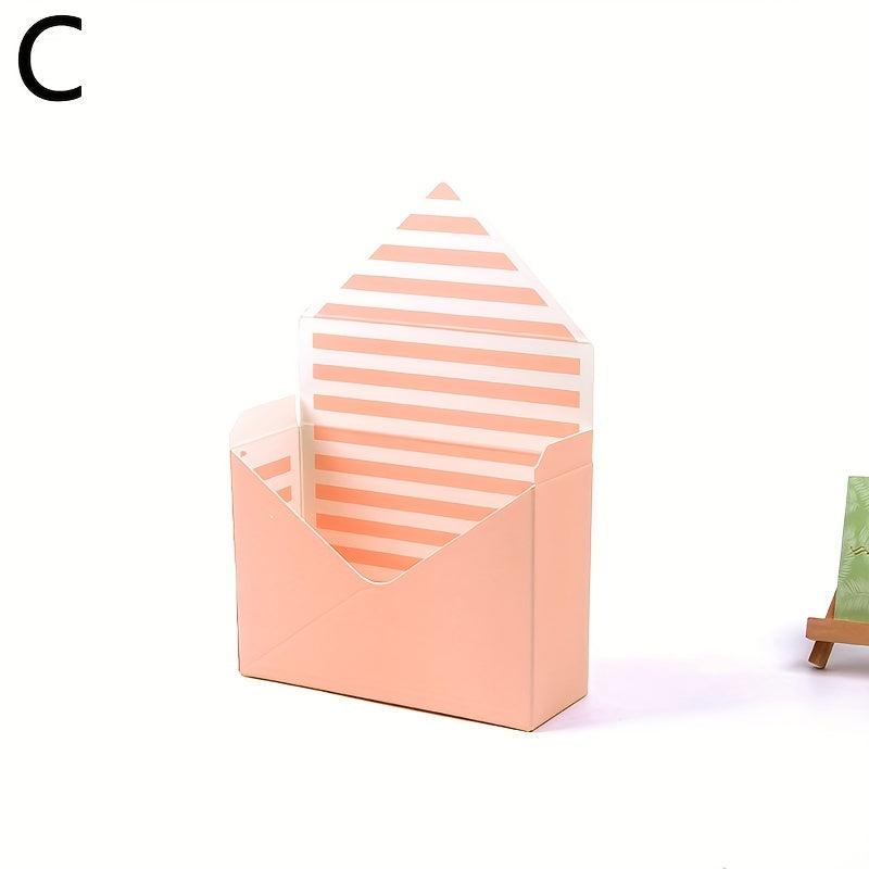 Romantic Envelope Stripe Flower Dot Bouquet Paper Packing Box Holder