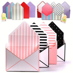Romantic Envelope Stripe Flower Dot Bouquet Paper Packing Box Holder