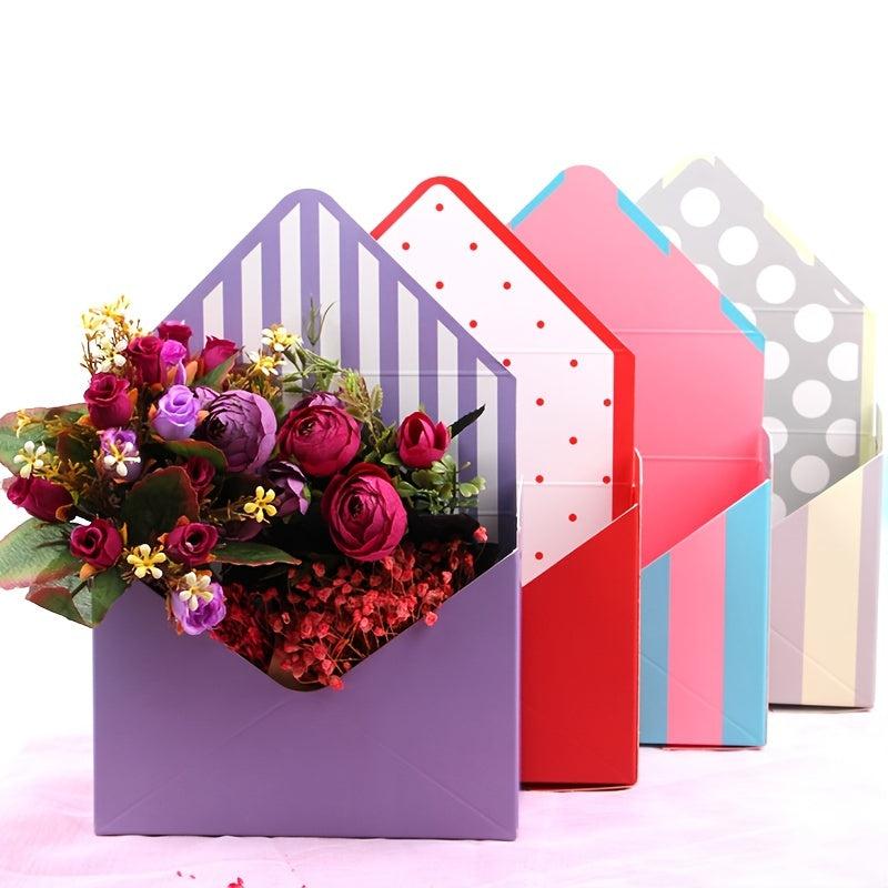 Romantic Envelope Stripe Flower Dot Bouquet Paper Packing Box Holder