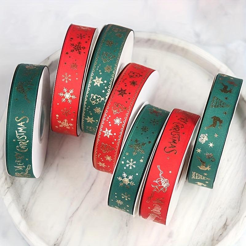 5m Christmas Ribbon Flowers Cake Tree Decoration Golden Red Green Ribbon