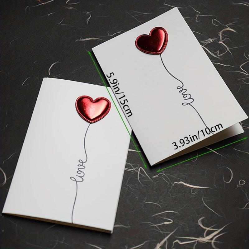 1pc Valentines 3D Love Card Leather Heart Greeting Cards