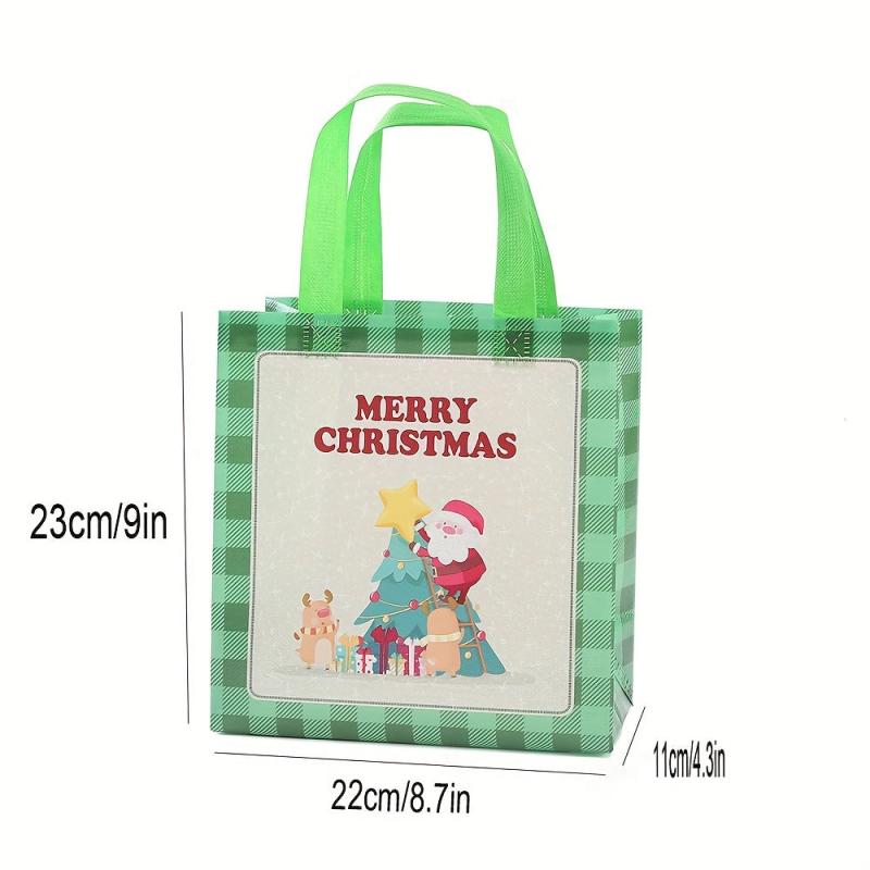 4pcs 23 22 Waterproof Christmas Non-woven Fabric Tote Bags