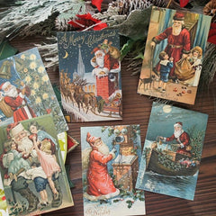 30pcs Christmas Greeting Cards Vintage Postcards Small Business Supplies