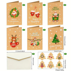 13pcs Christmas Greeting Cards Holiday Gift Cards Message Cards