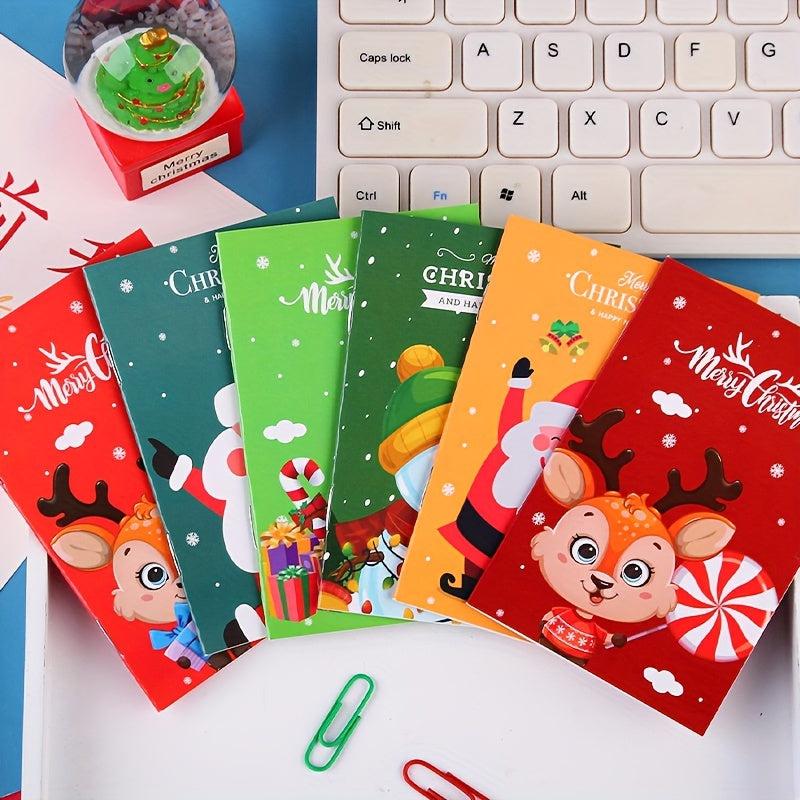 20pcs Cartoon Christmas Small Book Portable Pocket Notepad Student Gift
