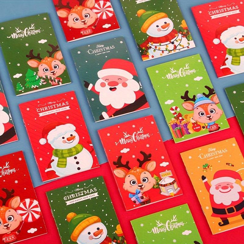 20pcs Cartoon Christmas Small Book Portable Pocket Notepad Student Gift