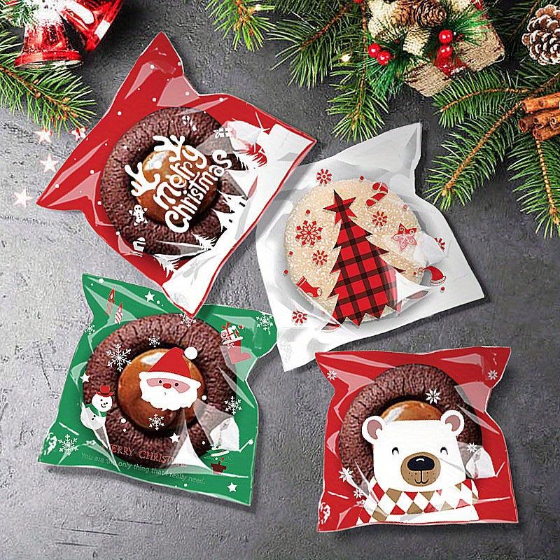 50pcs Christmas Snowman Beer Santa Snack Self Adhesive Packaging Bags Goody Bags
