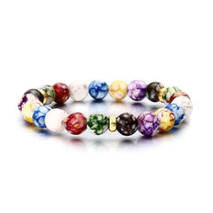7 Chakra Bracelet for Women with Real Stones, Meditation Yoga Gemstone Jewelry