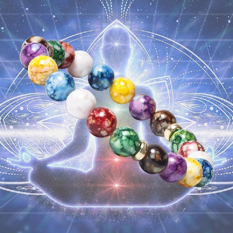 7 Chakra Bracelet for Women with Real Stones, Meditation Yoga Gemstone Jewelry