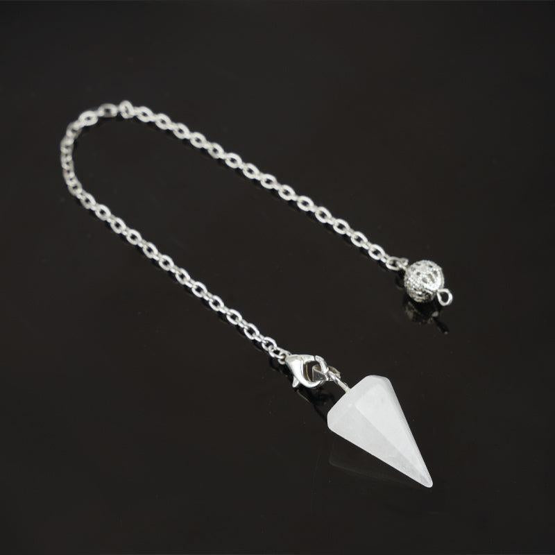 Natural Stone Quartz Gemstone Crystal Hexagonal Reiki Chakra Pendant