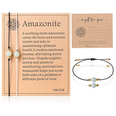 Carnelian Crystal Bracelet Set with Wish Cards