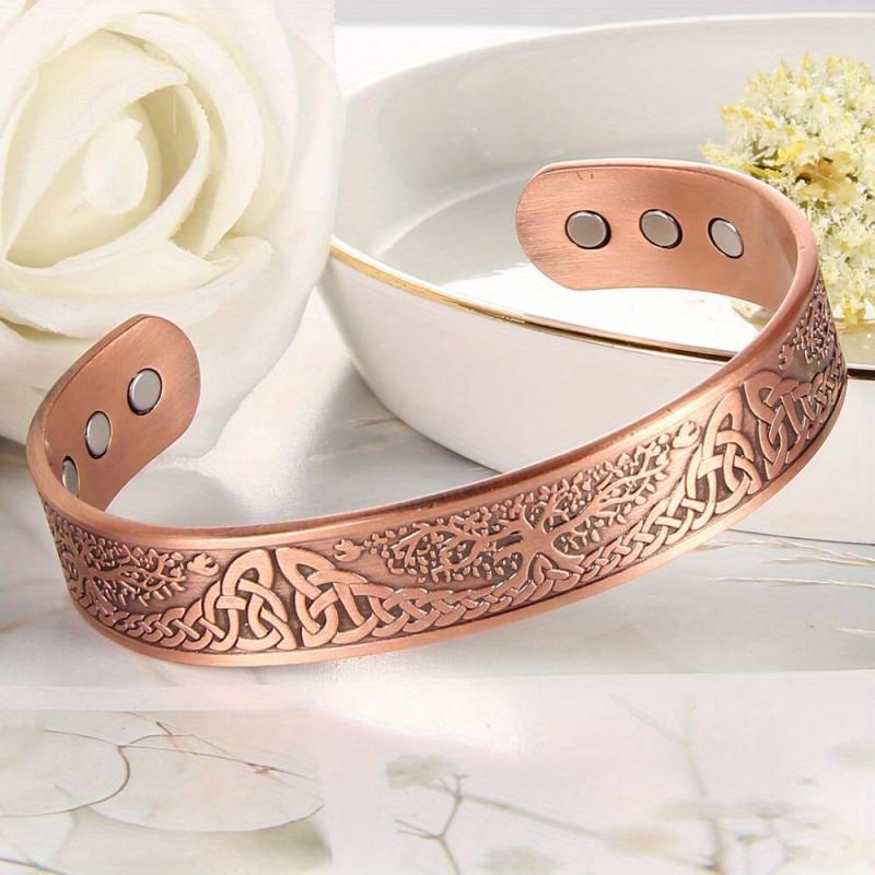 Copper Magnetic Bracelet for Men 99.99 Solid Pure Copper Jewelry Cuff Bangles