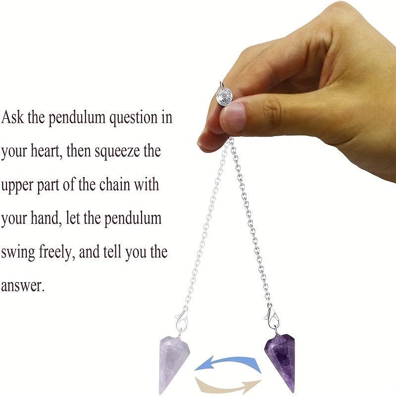 3pcs Crystal Pendulums Set Amethyst Rose Quartz Clear Quartz Healing Crystal