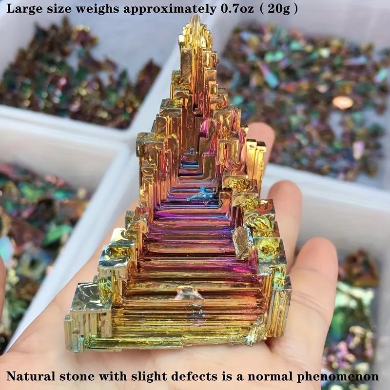 Rainbow Bismuth Tower Crystal Pyramid Meditation Tool