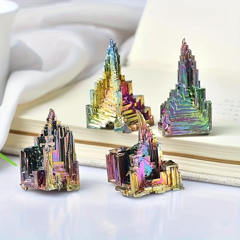 Rainbow Bismuth Tower Crystal Pyramid Meditation Tool