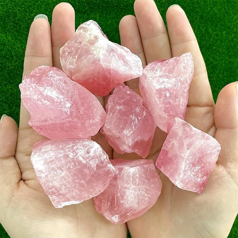 2oz 4oz Rose Quartz Raw Crystal Chunks for Home Office Decoration