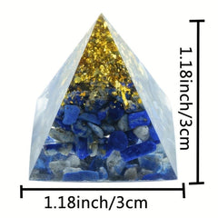 Crystal Orgonite Pyramid Amethyst & Peridot Reiki Chakra Generator
