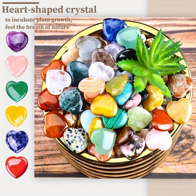 70pc Natural Crystal Random Heart Shaped Crystal Stone Love Gem Rose Quartz