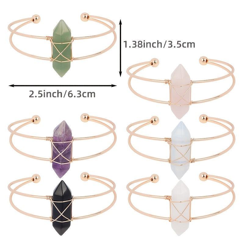 Natural Gemstone Bracelet Chakra Gems Stones Beads Healing Crystal Quartz Women
