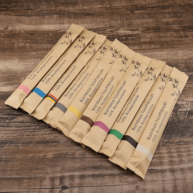 20PCS Bamboo Toothbrushes for Sensitive Teeth, Biodegradable