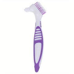 Denture Cleaning Brush Double Sided Layered Bristles & Handle