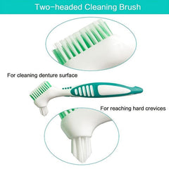 Denture Cleaning Brush Double Sided Layered Bristles & Handle
