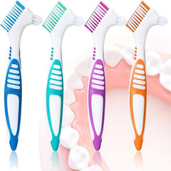 Denture Cleaning Brush Double Sided Layered Bristles & Handle