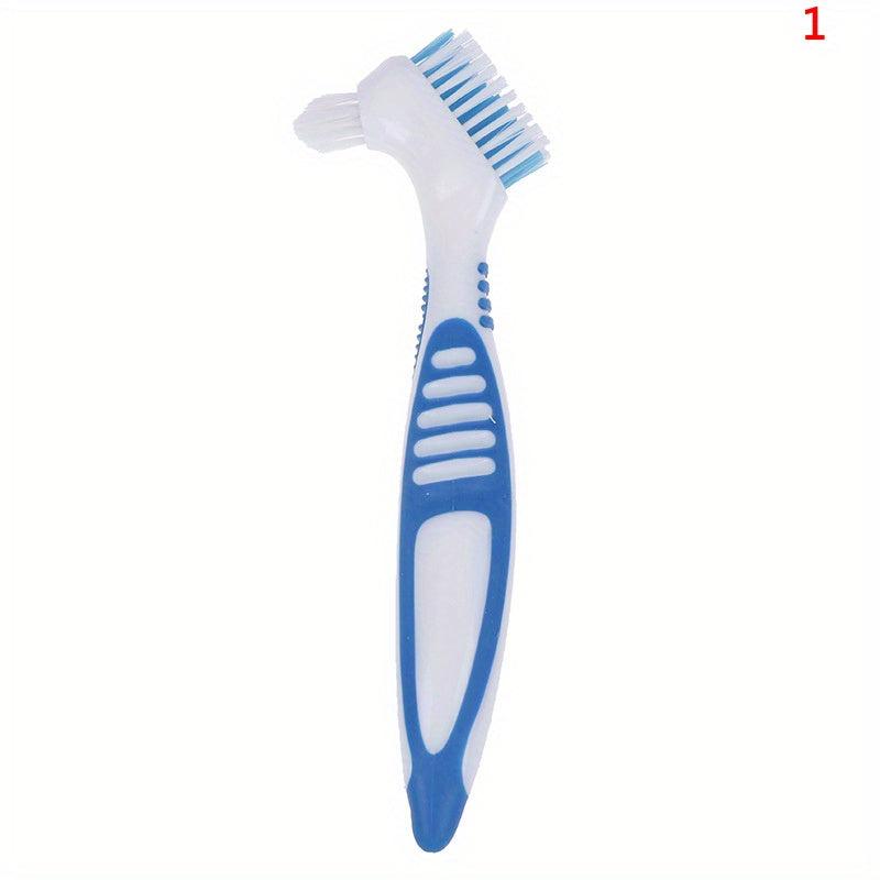 Denture Cleaning Brush Double Sided Layered Bristles & Handle