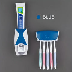 Automatic Toothpaste Dispenser & Brush Holder with Squeezer