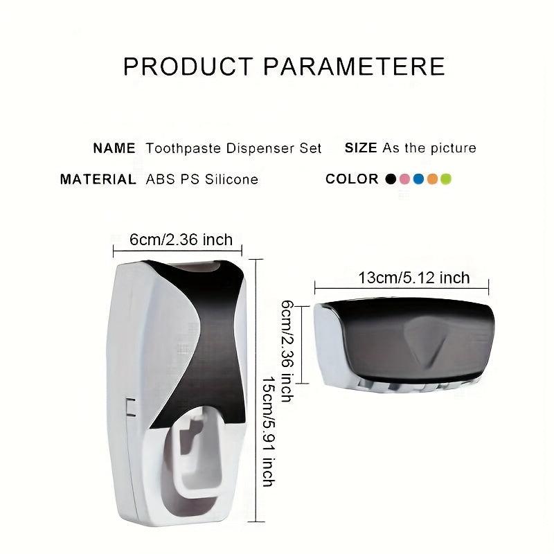 Automatic Toothpaste Dispenser & Brush Holder with Squeezer