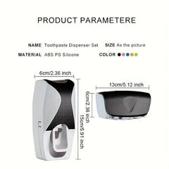Automatic Toothpaste Dispenser & Brush Holder with Squeezer