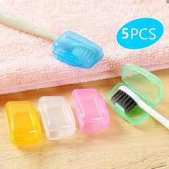 5pcs Colorful Toothbrush Head Cover Case Storage Box for Travel